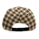 Brown And Beige Buffalo Check Print Snapback Cap