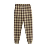 Brown And Beige Buffalo Check Print Sweatpants