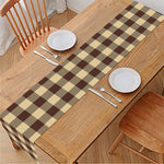 Brown And Beige Buffalo Check Print Table Runner