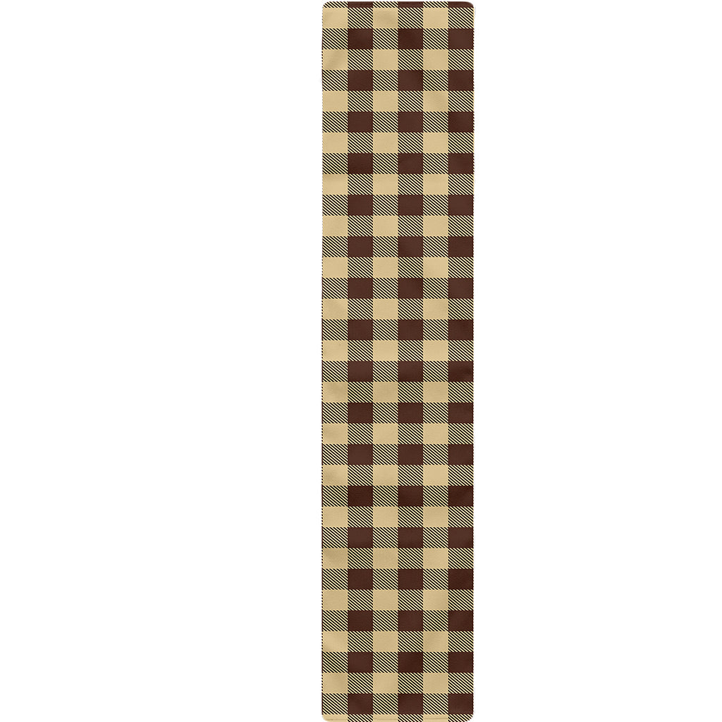 Brown And Beige Buffalo Check Print Table Runner