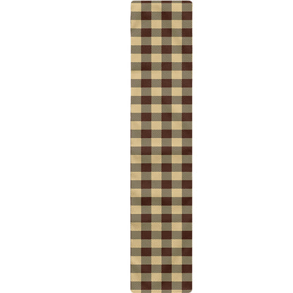 Brown And Beige Buffalo Check Print Table Runner