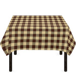 Brown And Beige Buffalo Check Print Tablecloth