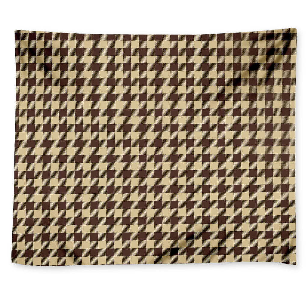 Brown And Beige Buffalo Check Print Tapestry