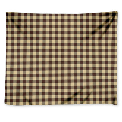 Brown And Beige Buffalo Check Print Tapestry