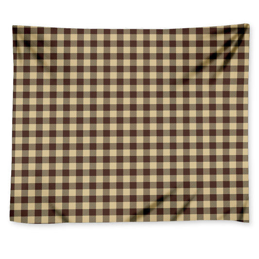 Brown And Beige Buffalo Check Print Tapestry