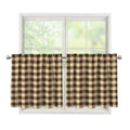 Brown And Beige Buffalo Check Print Tier Curtains
