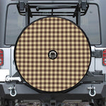 Brown And Beige Buffalo Check Print Tire Cover With Camera Hole