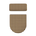 Brown And Beige Buffalo Check Print Toilet Lid And Tank Cover Set