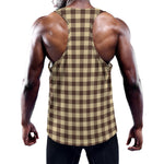 Brown And Beige Buffalo Check Print Training Tank Top