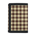 Brown And Beige Buffalo Check Print Trifold Wallet