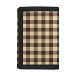 Brown And Beige Buffalo Check Print Trifold Wallet
