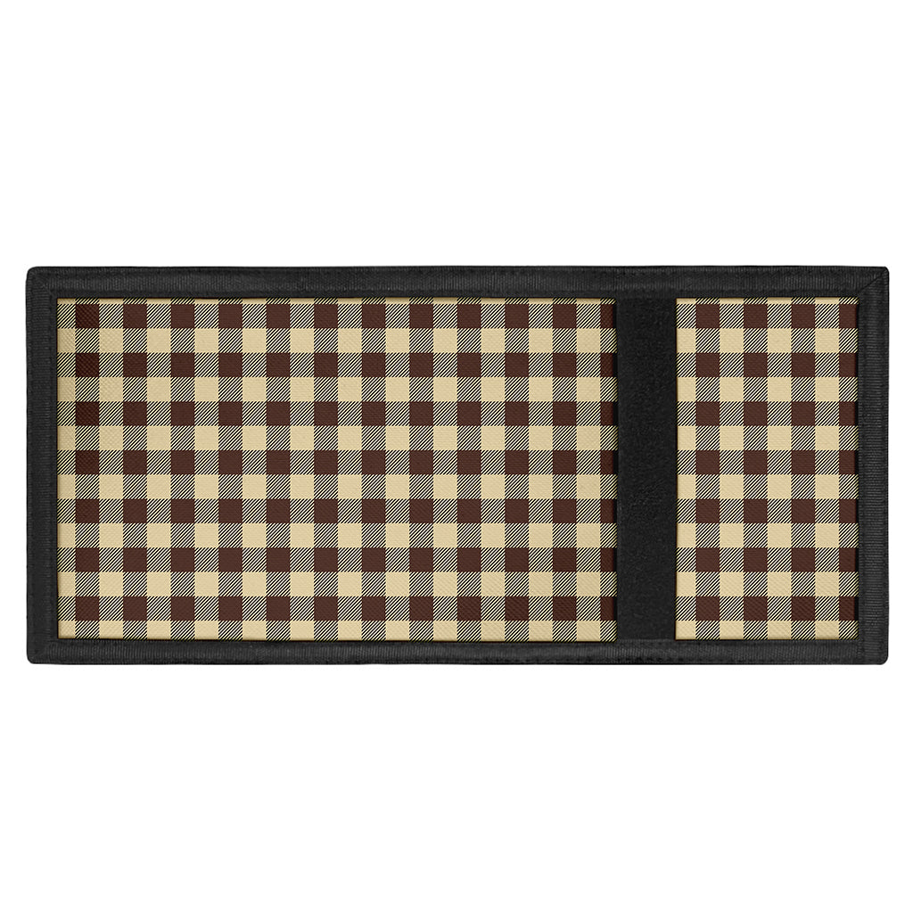 Brown And Beige Buffalo Check Print Trifold Wallet