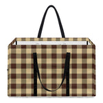 Brown And Beige Buffalo Check Print Utility Tote Bag
