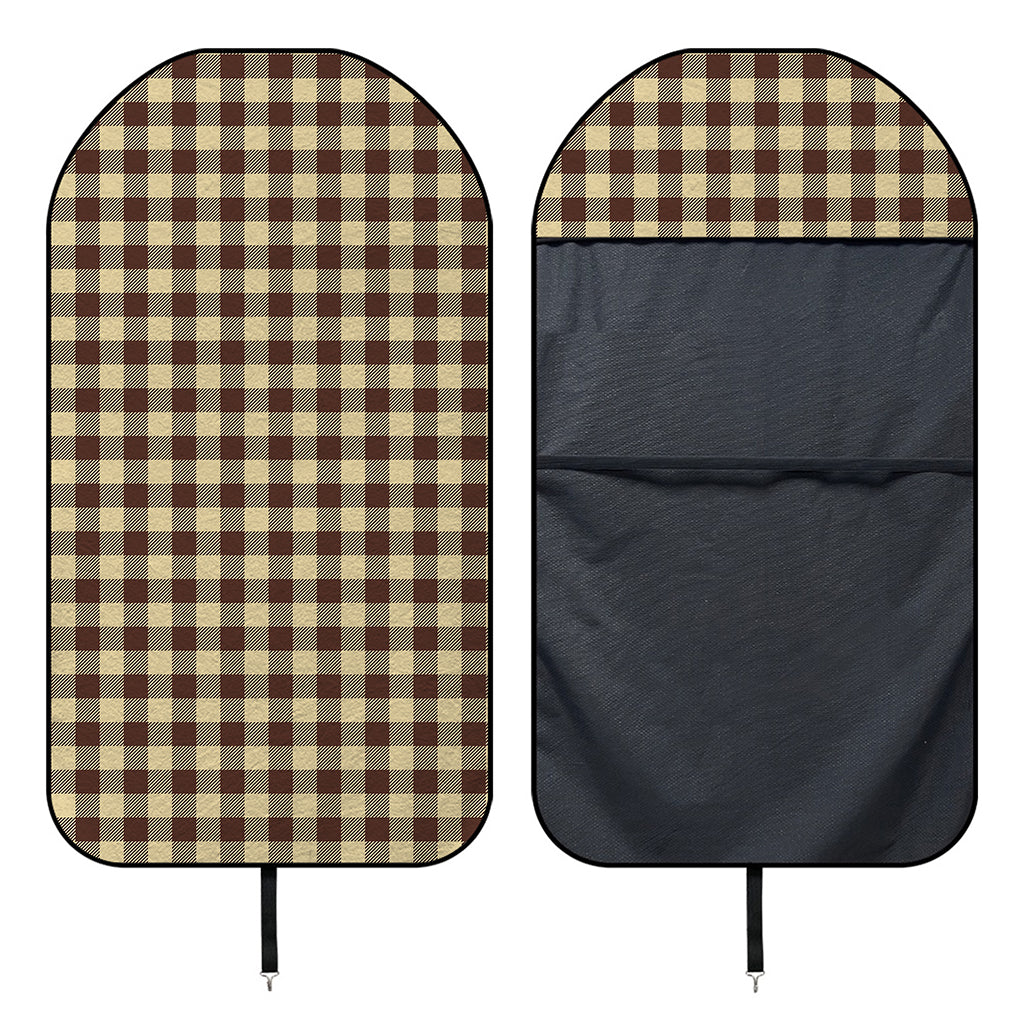 Brown And Beige Buffalo Check Print Waterproof Car Seat Cover