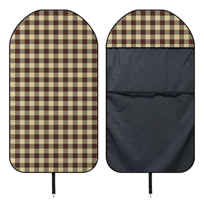 Brown And Beige Buffalo Check Print Waterproof Car Seat Cover