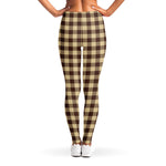 Brown And Beige Buffalo Check Print Women's Leggings