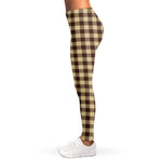 Brown And Beige Buffalo Check Print Women's Leggings