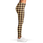 Brown And Beige Buffalo Check Print Women's Leggings