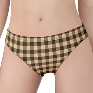 Brown And Beige Buffalo Check Print Women's Panties