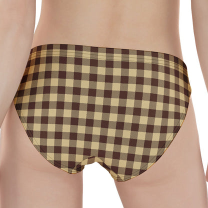Brown And Beige Buffalo Check Print Women's Panties