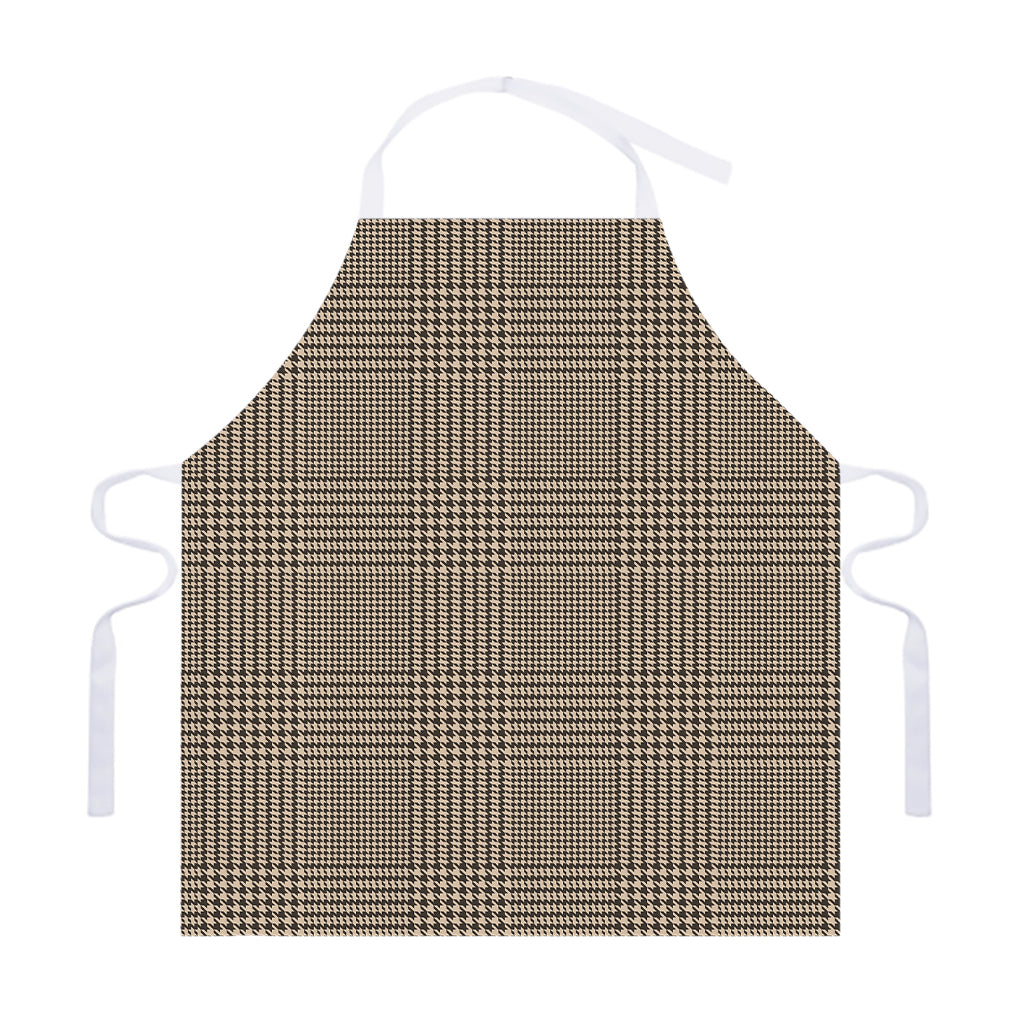 Brown And Beige Glen Plaid Print Adjustable Apron