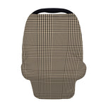 Brown And Beige Glen Plaid Print Baby Seat Cover