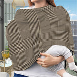 Brown And Beige Glen Plaid Print Baby Seat Cover