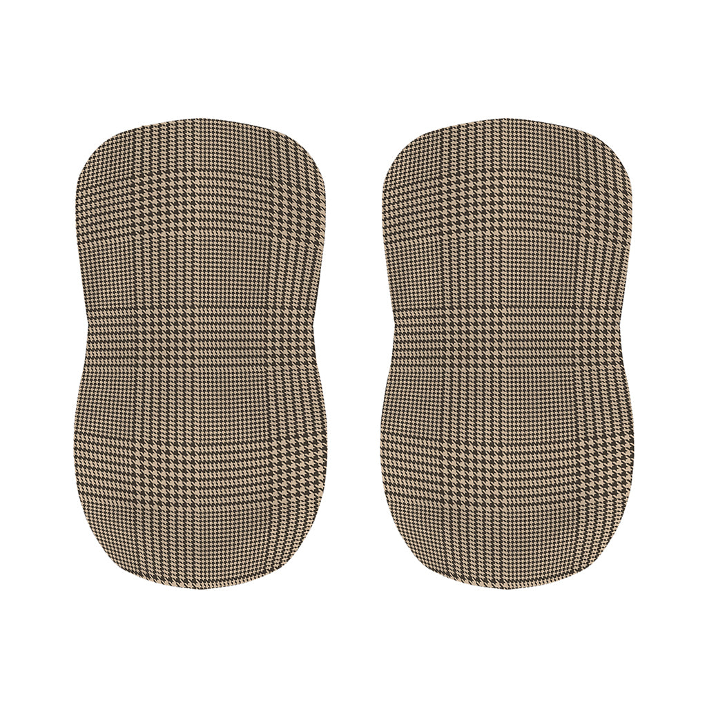 Brown And Beige Glen Plaid Print Bar Stool Covers