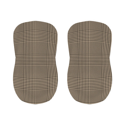 Brown And Beige Glen Plaid Print Bar Stool Covers