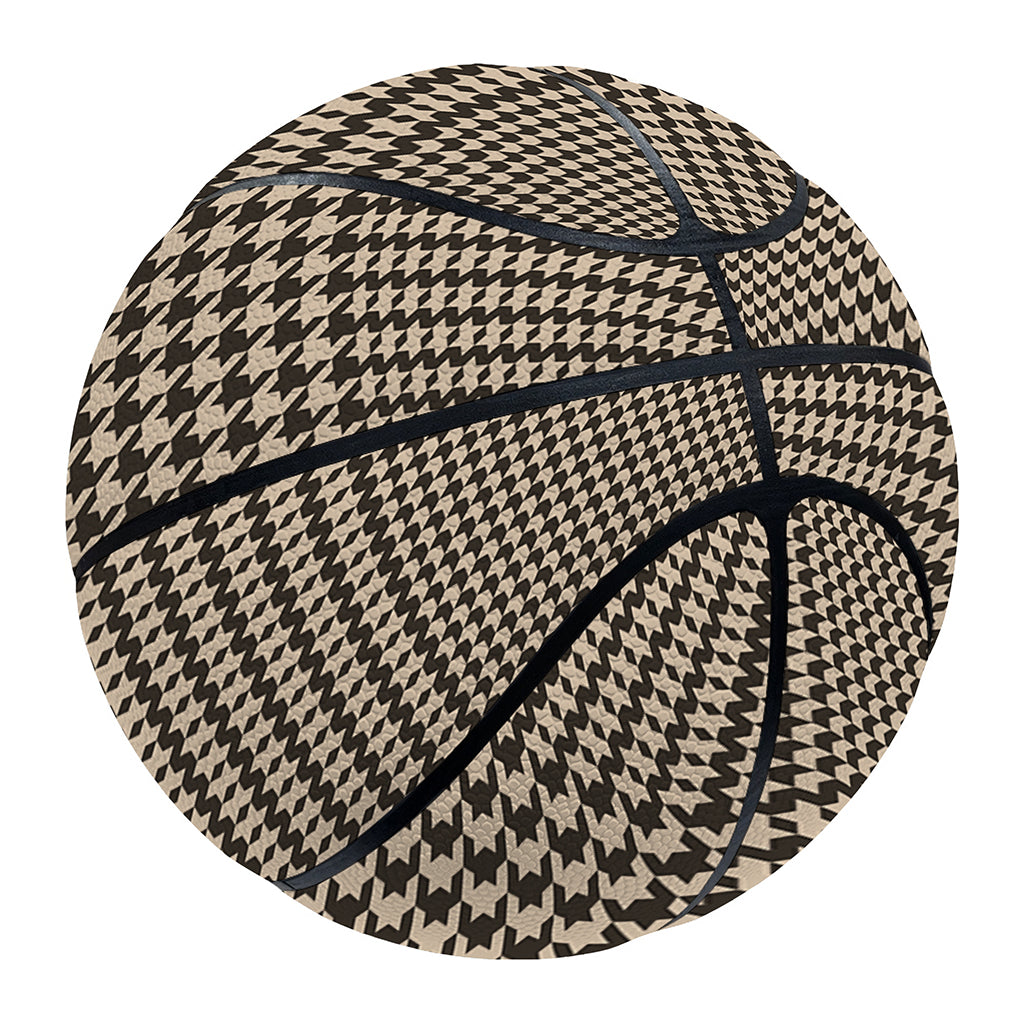 Brown And Beige Glen Plaid Print Basketball