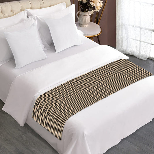 Brown And Beige Glen Plaid Print Bed Runner