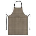Brown And Beige Glen Plaid Print Bib Apron With Pocket