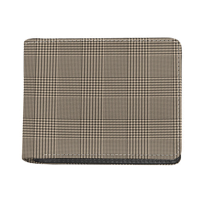 Brown And Beige Glen Plaid Print Bifold Wallet