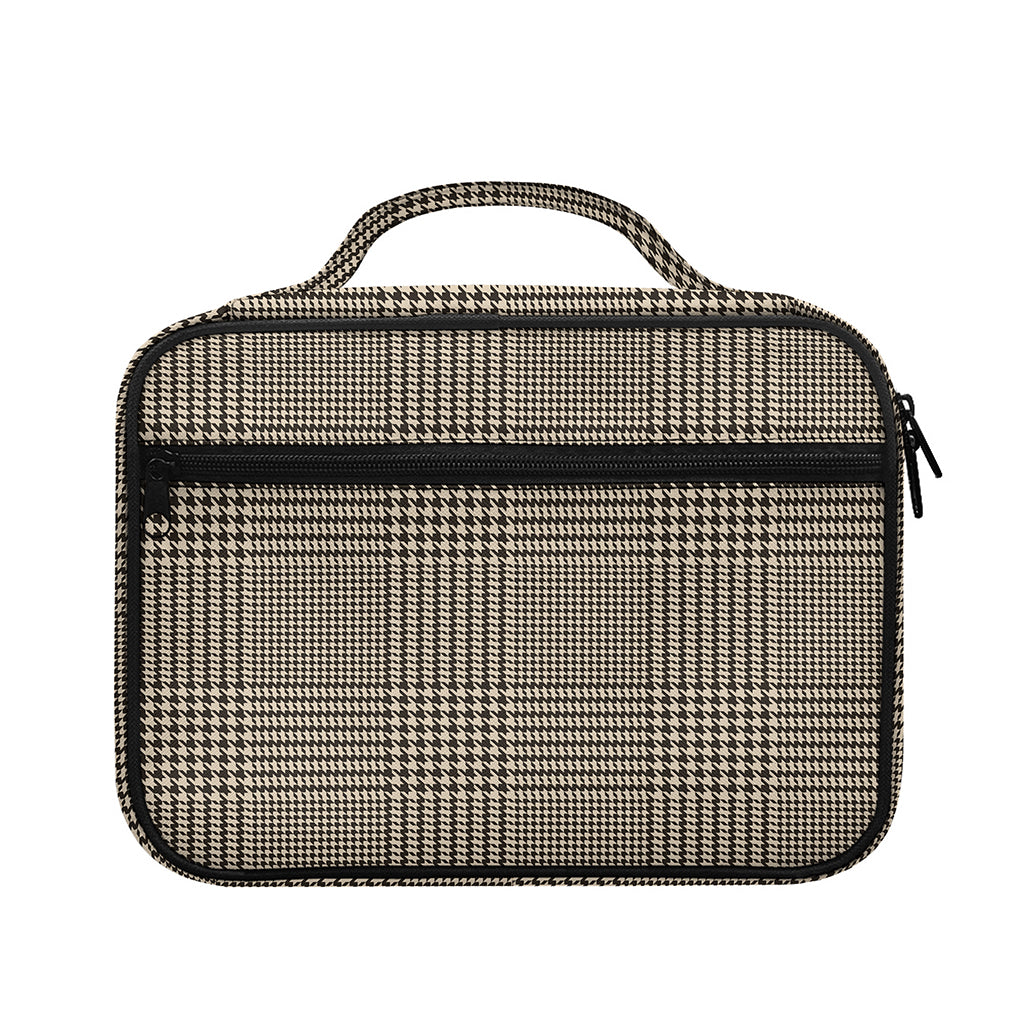 Brown And Beige Glen Plaid Print Briefcase Bible Bag