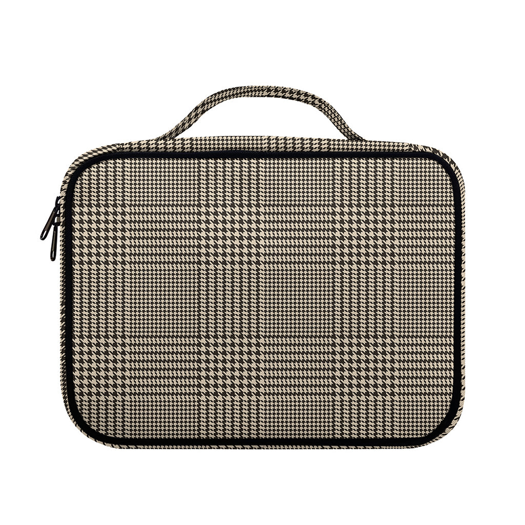 Brown And Beige Glen Plaid Print Briefcase Bible Bag