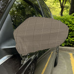 Brown And Beige Glen Plaid Print Car Side Mirror Covers