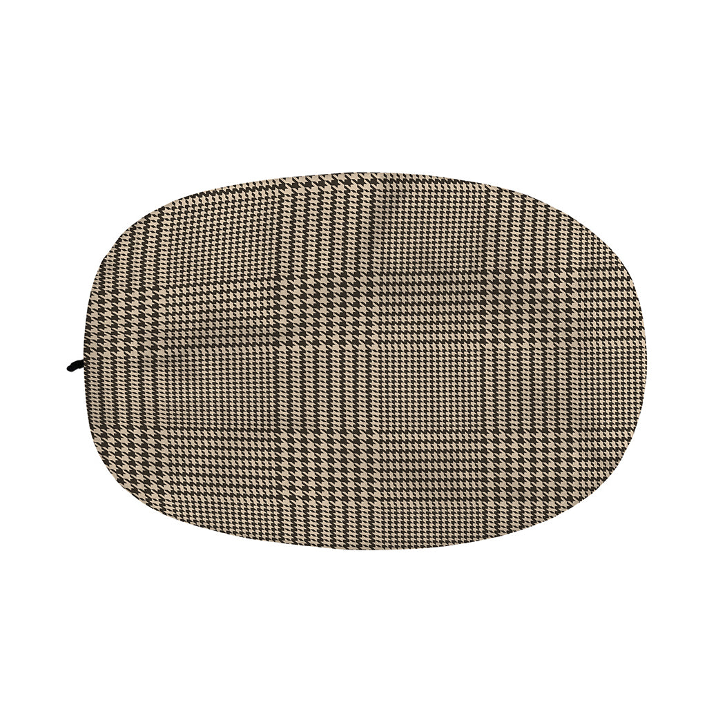 Brown And Beige Glen Plaid Print Car Side Mirror Covers