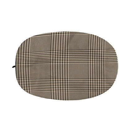 Brown And Beige Glen Plaid Print Car Side Mirror Covers
