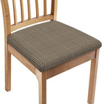 Brown And Beige Glen Plaid Print Chair Cushion Cover
