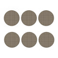 Brown And Beige Glen Plaid Print Coaster Set