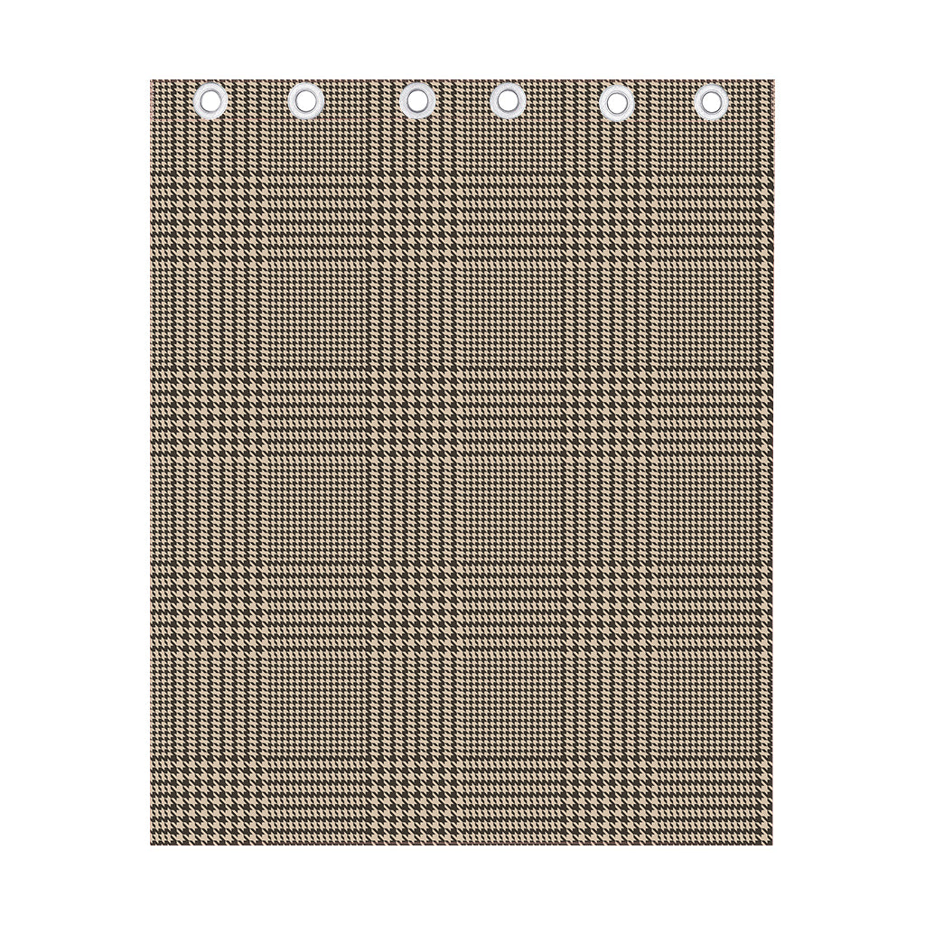 Brown And Beige Glen Plaid Print Curtain