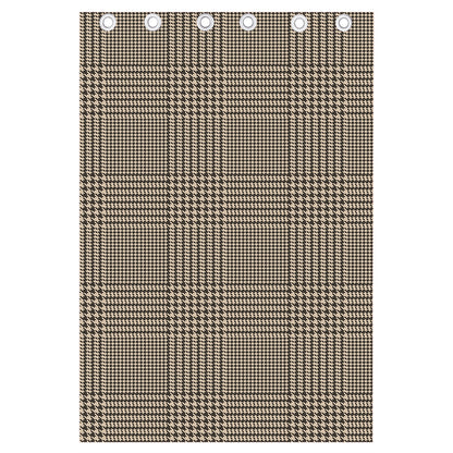 Brown And Beige Glen Plaid Print Curtain