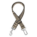 Brown And Beige Glen Plaid Print Dog Seat Belt