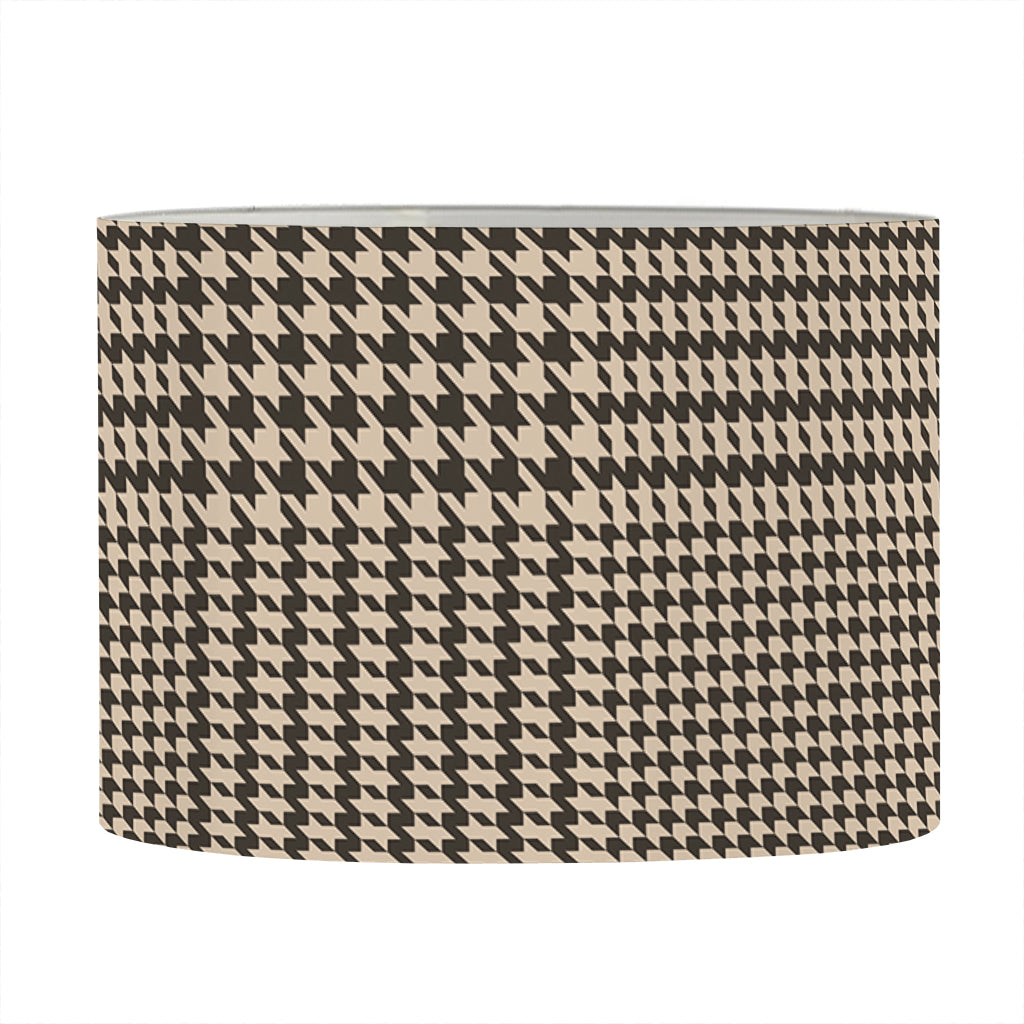 Brown And Beige Glen Plaid Print Drum Lamp Shade