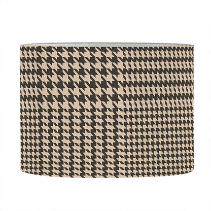 Brown And Beige Glen Plaid Print Drum Lamp Shade