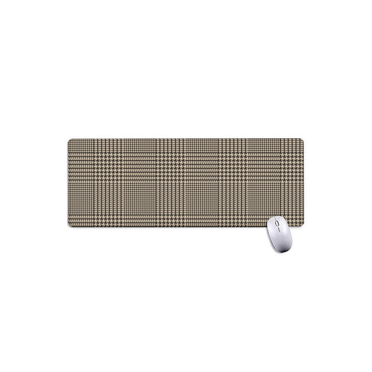 Brown And Beige Glen Plaid Print Extended Mouse Pad