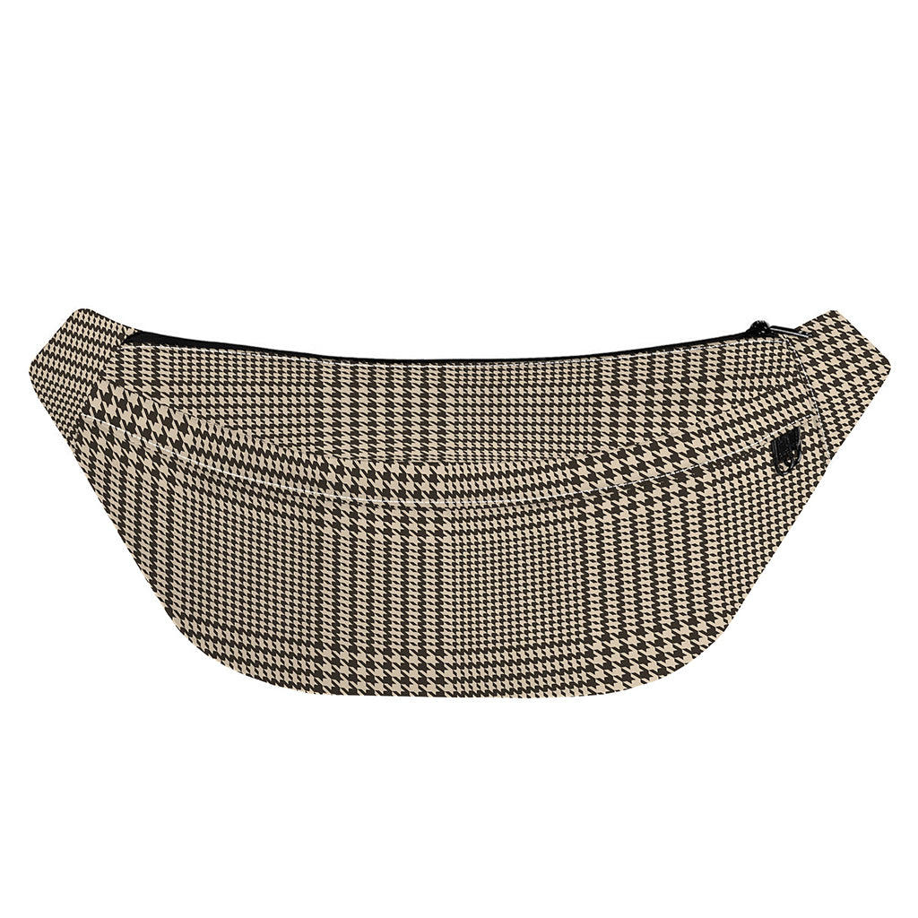 Brown And Beige Glen Plaid Print Fanny Pack