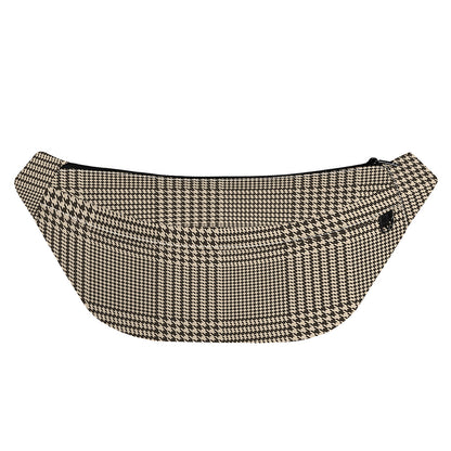 Brown And Beige Glen Plaid Print Fanny Pack