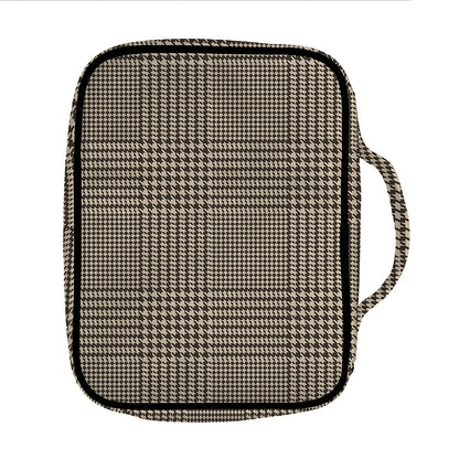 Brown And Beige Glen Plaid Print Front Pocket Bible Bag