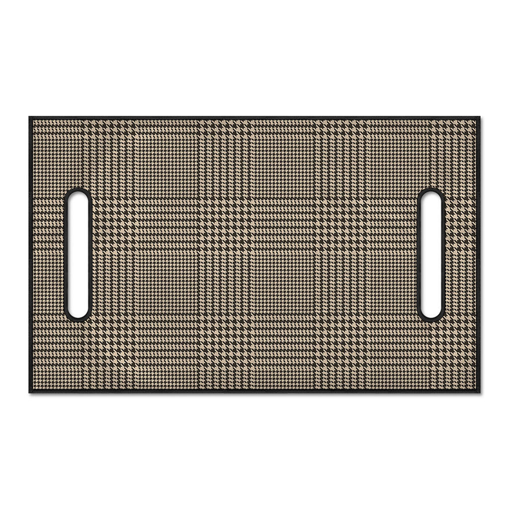 Brown And Beige Glen Plaid Print Golf Cart Seat Cover